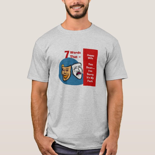 Camiseta 7 Palabras Para Un Matrimonio Largo Y Feliz (Anverso)
