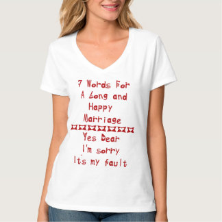 Camiseta 7 Palabras Para Un Matrimonio Largo Y Feliz