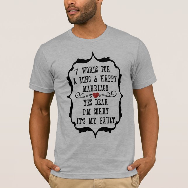 Camiseta 7 palabras para un matrimonio largo y feliz - pers (Anverso)