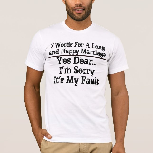 Camiseta 7 palabras para un matrimonio largo y feliz - pers (Anverso)
