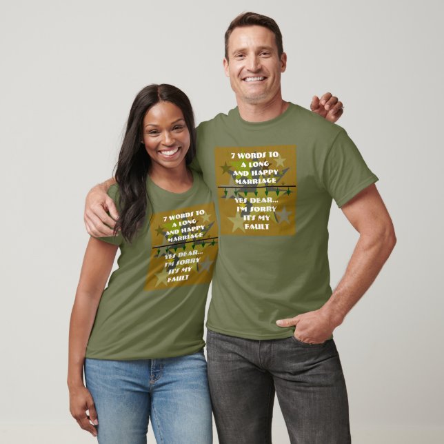 Camiseta 7 palabras para un matrimonio largo y feliz - pers (Unisexo)