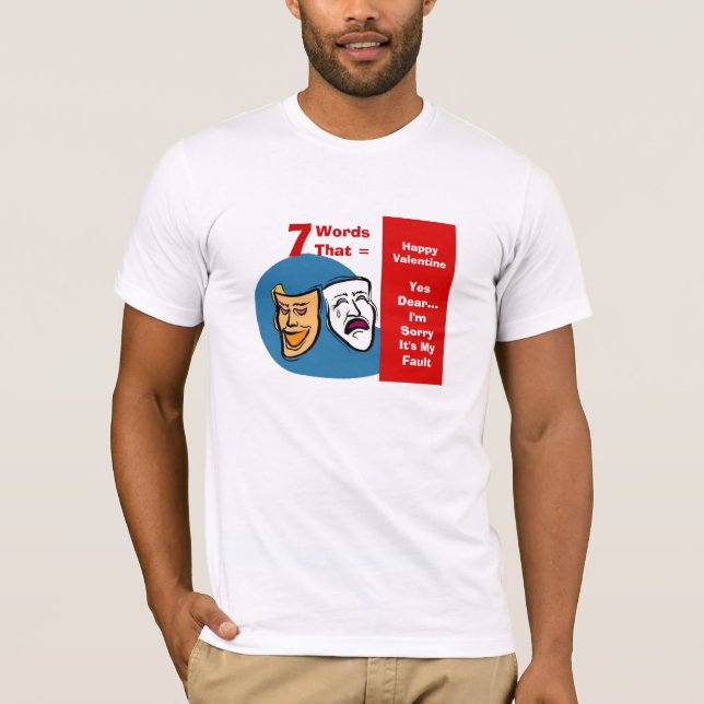 Camiseta 7 Palabras que = Feliz San Valentín (Anverso)