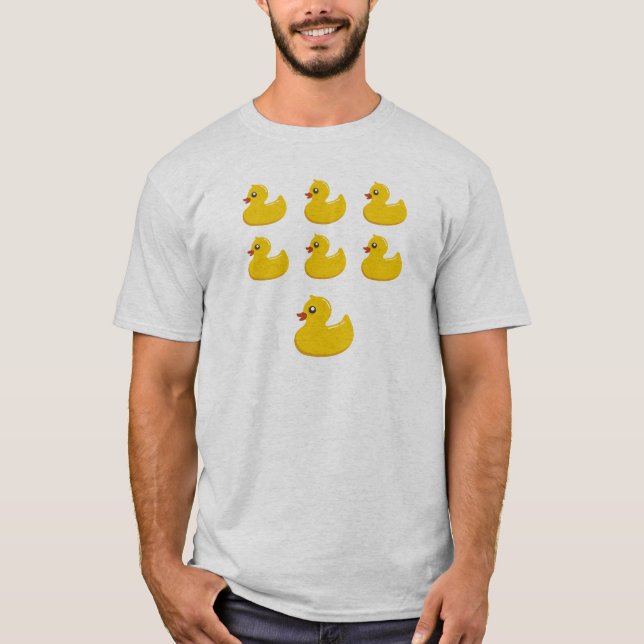 Camiseta 7 patos Ducky de goma amarillos divertidos (Anverso)