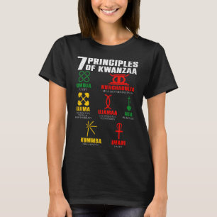Camiseta 7 Principios De Kwanzaa Celebración Pan Africano