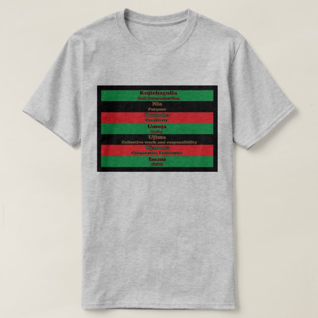 Camiseta 7 Principios de Kwanzaa Shirt (Diseño del anverso)