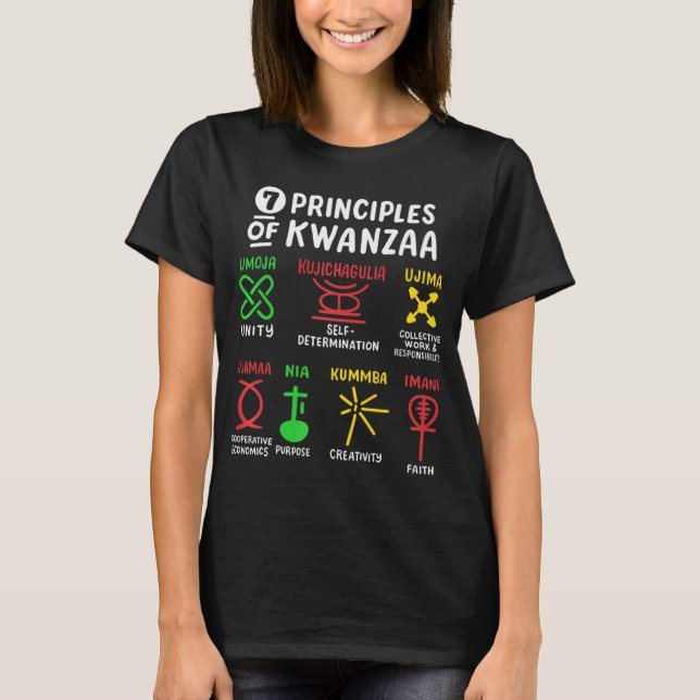 Camiseta 7 Principles Of Kwanzaa Black African American Men (Anverso)