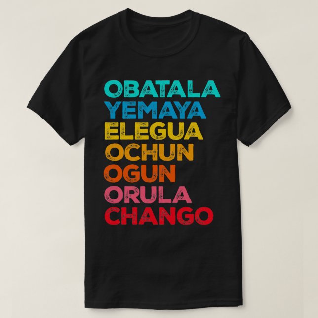 Camiseta 7 Siete Potencias africanas Orisha Santeria Cuba R (Diseño del anverso)