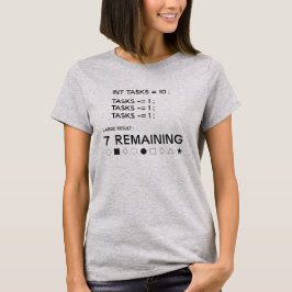 Camiseta 7 tareas restantes divertido programador codificac