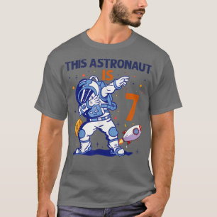 Camiseta 7 Year Old Astronaut Space Planet 7th Birthday Boy