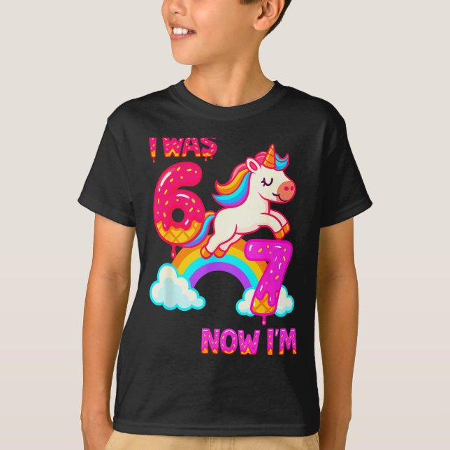 Camiseta 7 Year Old Birthday 67 Was 6 Now I'm 7 Dabbing Uni (Anverso)