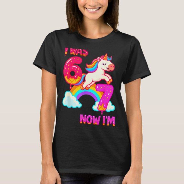 Camiseta 7 Year Old Birthday 67 Was 6 Now I'm 7 Dabbing Uni (Anverso)