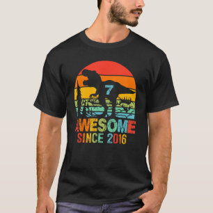 Camiseta 7 Year Old Boy 7th Birthday Dinosaur Awesome Sinc