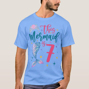 Camiseta 7 Year Old Mermaid Queen 7th Birthday Girl Kids Se