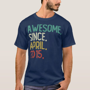 Camiseta 7 Years Old Awesome Since April 2015 7th Birthday 