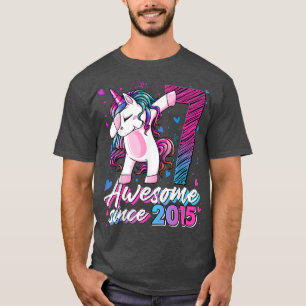Camiseta 7 Years Old Gifts Unicorn Dabbing 7th Birthday Gir