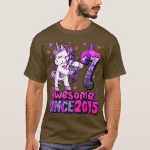 Camiseta 7 Years Old Unicorn Flossing 7th Birthday Girl Uni