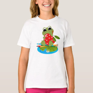 Camiseta #7Lil Lady Frog Bella Ringer T-Shirt