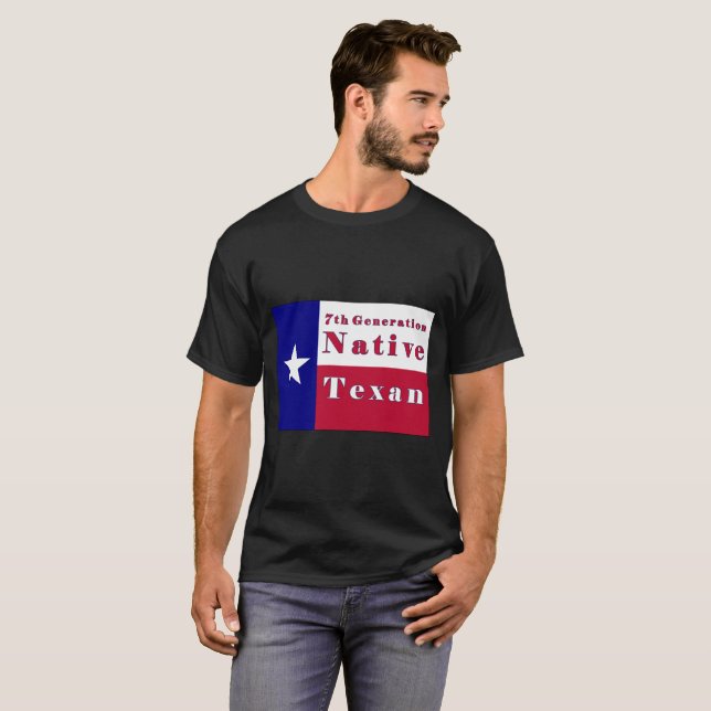 Camiseta 7mo Bandera nativa del Texan de la generación (Anverso completo)