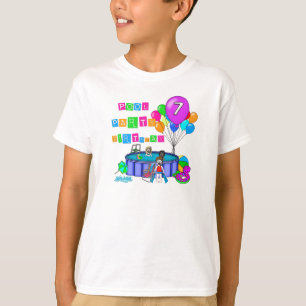 Camiseta 7mo cumpleaños de la fiesta en la piscina