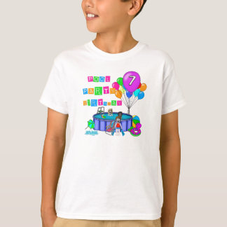 Camiseta 7mo cumpleaños de la fiesta en la piscina