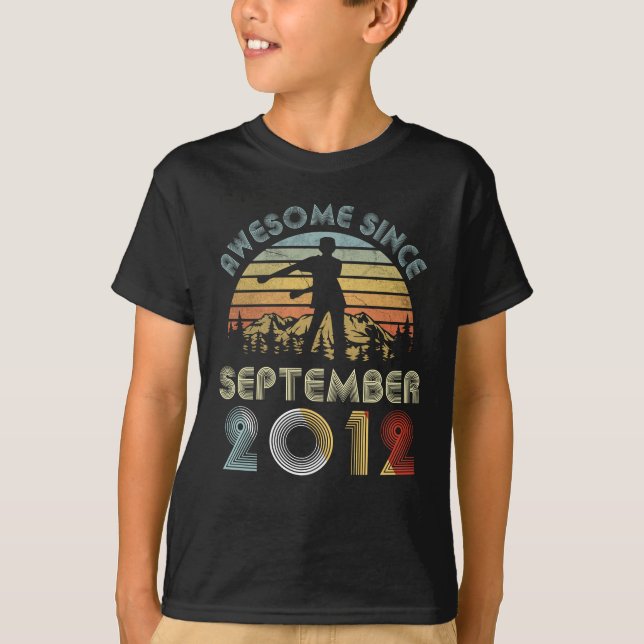 Camiseta 7mo Cumpleaños muchacho seda de septiembre de 2012 (Anverso)