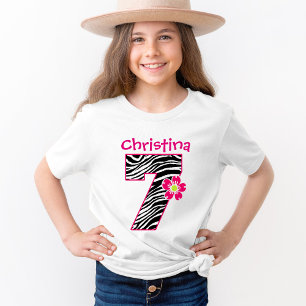 Camiseta 7mo Modelo de la cebra de las rosas fuertes y del