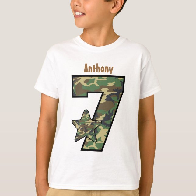 Camiseta 7mo Nombre de encargo V01A de Camo del muchacho (Anverso)