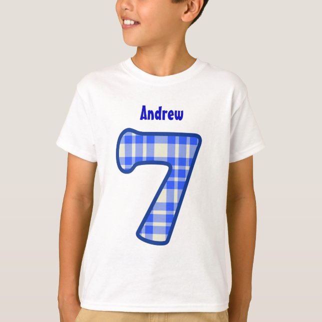 Camiseta 7mo Personalizado de siete años V02 de la TELA (Anverso)