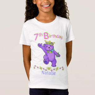Camiseta 7mo Princesa del oso del cumpleaños, nombre de