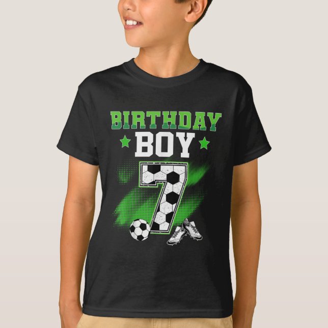 Camiseta 7th Birthday Boy Soccer 7 Year Old Sport 7yr Boys  (Anverso)