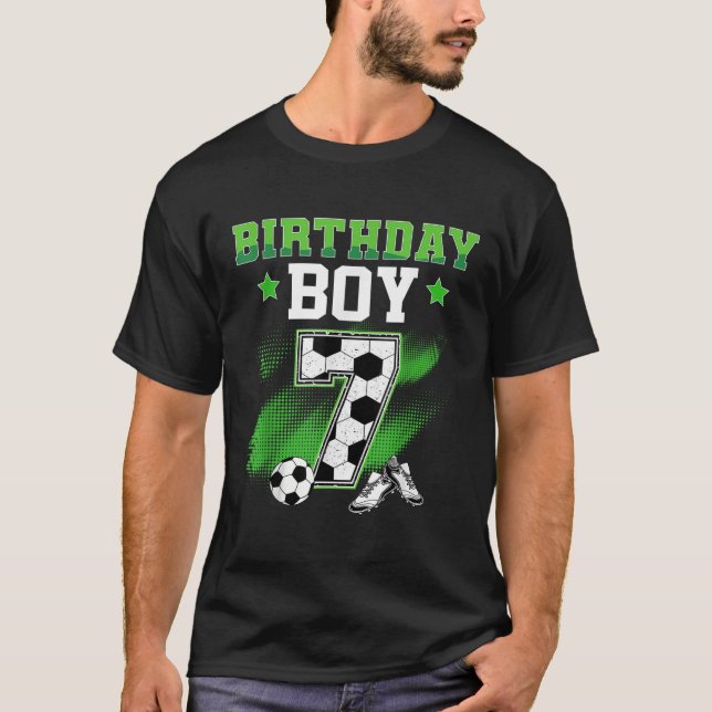 Camiseta 7th Birthday Boy Soccer 7 Year Old Sport 7yr Boys  (Anverso)