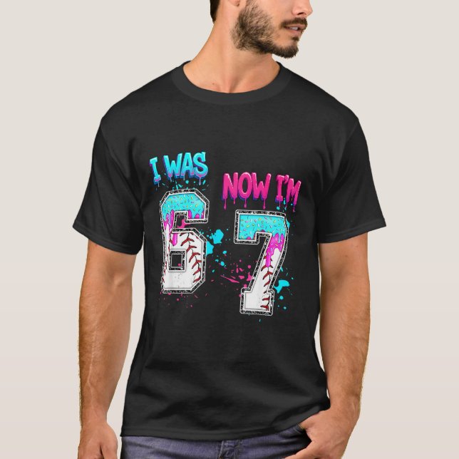 Camiseta 7th Birthday I Was 6 Now I'm 7 Baseball Ice Cream  (Anverso)
