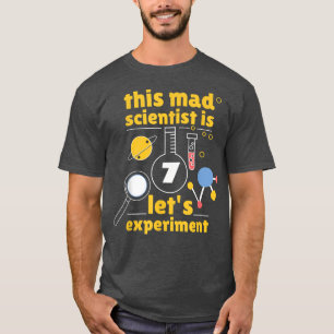 Camiseta 7th Birthday Seven Bday Science Mad Scientist Chem