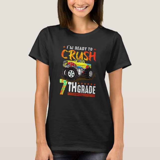 Camiseta 7th Grade 95 Crush Preschool Dinosaur Monster Truc (Anverso)