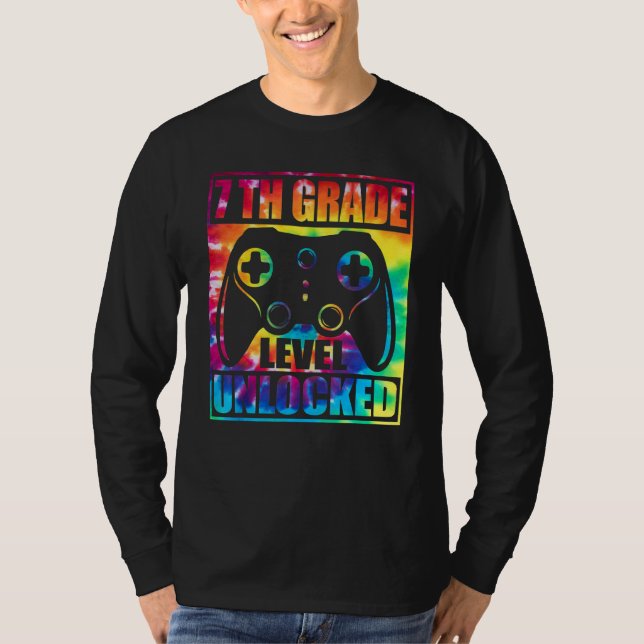 Camiseta 7th Grade Level Unlocked Back To School Video Game (Anverso)