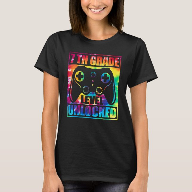 Camiseta 7th Grade Level Unlocked Back To School Video Game (Anverso)