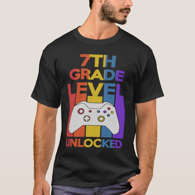 Camiseta 7th Grade Level Unlocked Video Gamer Back to Schoo (Anverso)