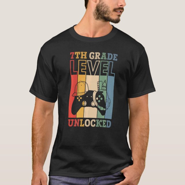 Camiseta 7th Grade Level Unlocked VideoGame Back to School  (Anverso)