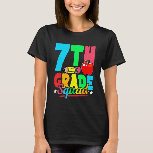 Camiseta 7th Grade Squad Cute Back To School First Day Of S (Anverso)
