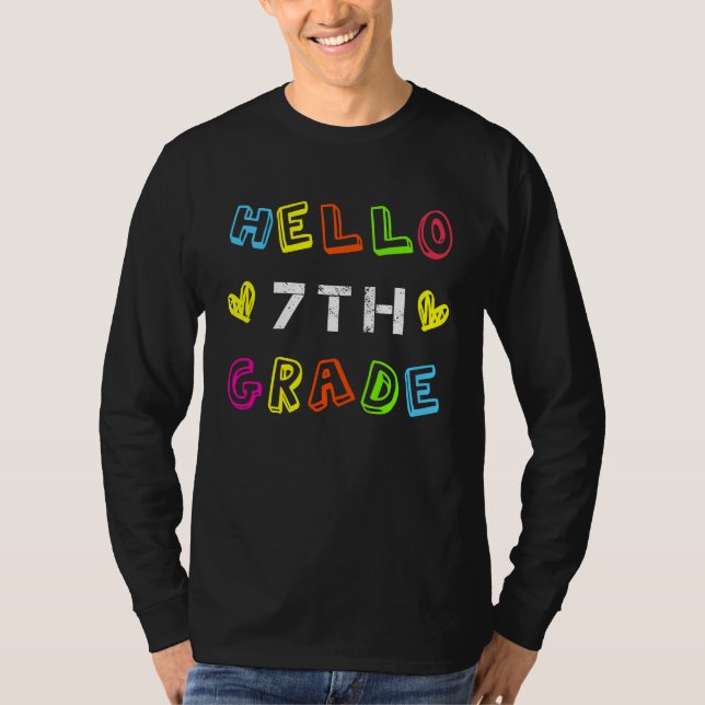 Camiseta 7th Grade Squad Girls Boys Teacher Team, Hello sev (Anverso)