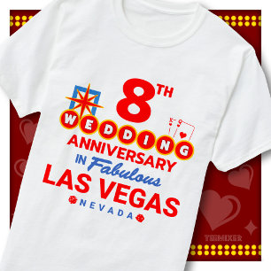 Camiseta 8º Aniversario de Boda Fabulosa Pareja de Las Vega