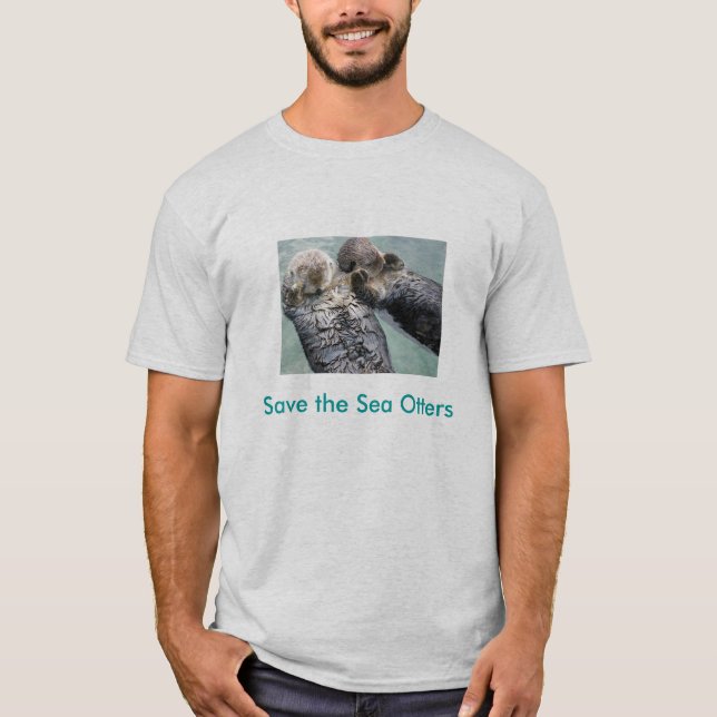Camiseta 800px-Sea_otters_holding_hands, ahorran el mar Ot… (Anverso)