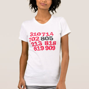 CAMISETA 805, 619, 714, 702, 818, 213, 909, 310