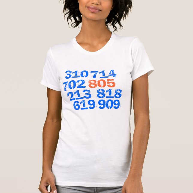 CAMISETA 805, 619, 714, 702, 818, 213, 909, 310 (Anverso)