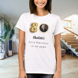 Camiseta 80.ª foto de oro de cumpleaños