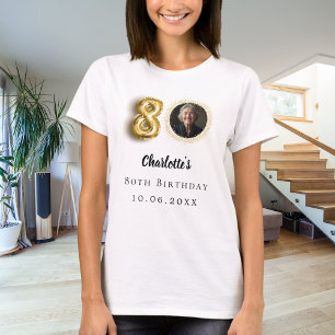 Camiseta 80.ª foto de oro de cumpleaños