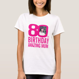 Camiseta 80.ª plantilla de mamá de foto de nombre personali