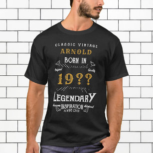 Camiseta 80.º cumpleaños Añadir nombre año de oro negro leg