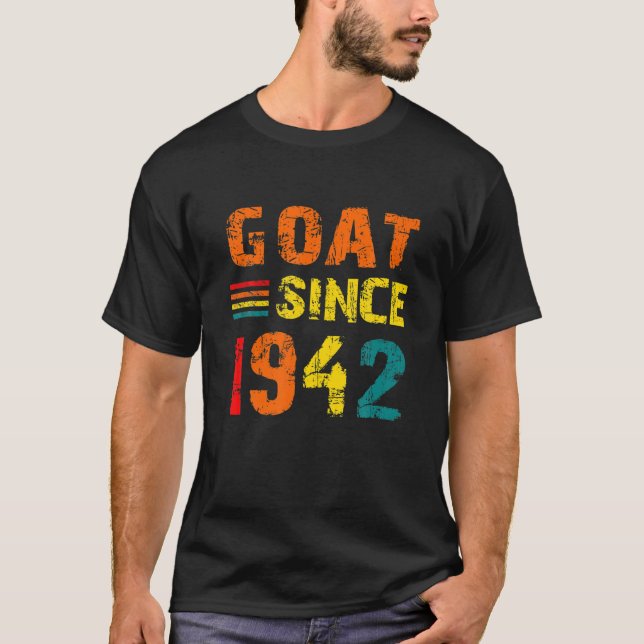 Camiseta 80.º Cumpleaños Cabra De 80 Años Desde 1942 (Anverso)