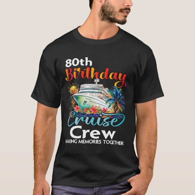 Camiseta 80.º cumpleaños de vacaciones familiares de amigos (Anverso)